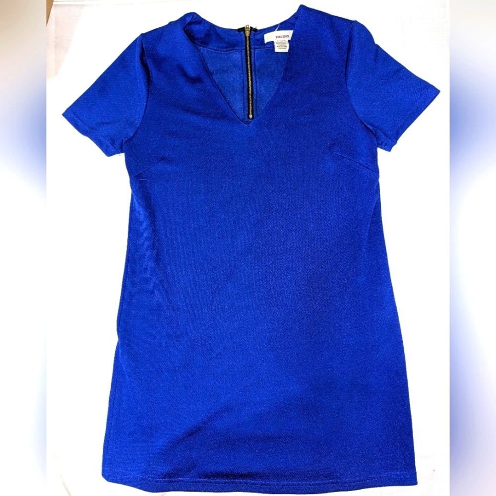 Sans Souci | Blue V-Neck Mini Dress | XS